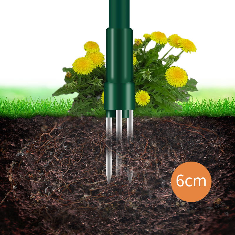 PRACMANU Stand Up Weeder and Weed Puller Stand up Manual Weeder Hand Tool with 3 Claws Stainless Steel Weed Puller