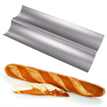 2 Grid French Stick Mould Non-stick Baking Oven With Long Baguette Mold With Air Hole Home Baking Dishes Pan Plate Kitchen Tool