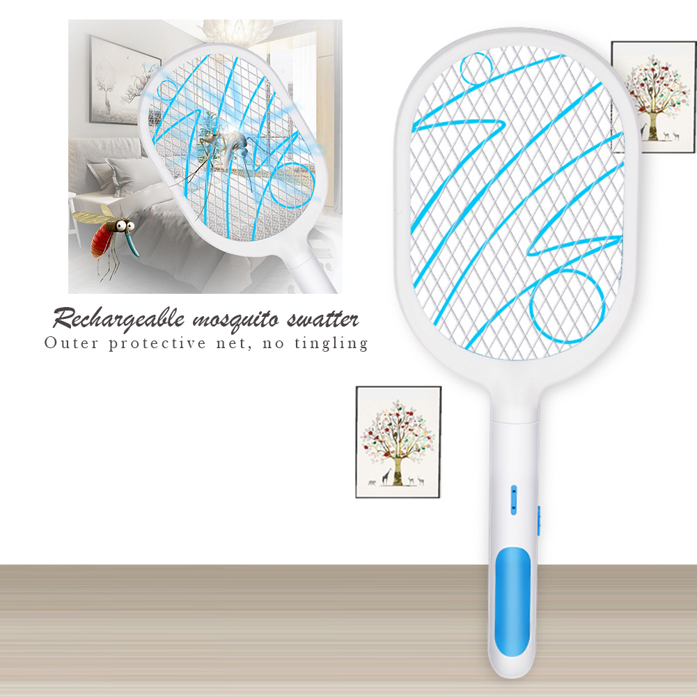 3000V Electric Insect Racket Swatter Zapper USB 1200mAh Rechargeable Mosquito Swatter Kill Fly Bug Zapper Killer Trap Dropship