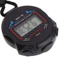 Classic Digital Handheld LCD Chronograph Sports Stopwatch Timer w/string L4MF