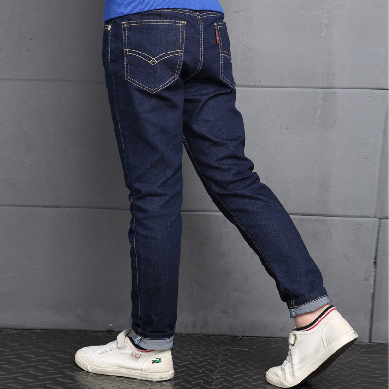 Kids Boys Jeans Trousers Spring and Autumn Children's Pants Baby Boy Jeans Navy Blue Color 3-10 Ages