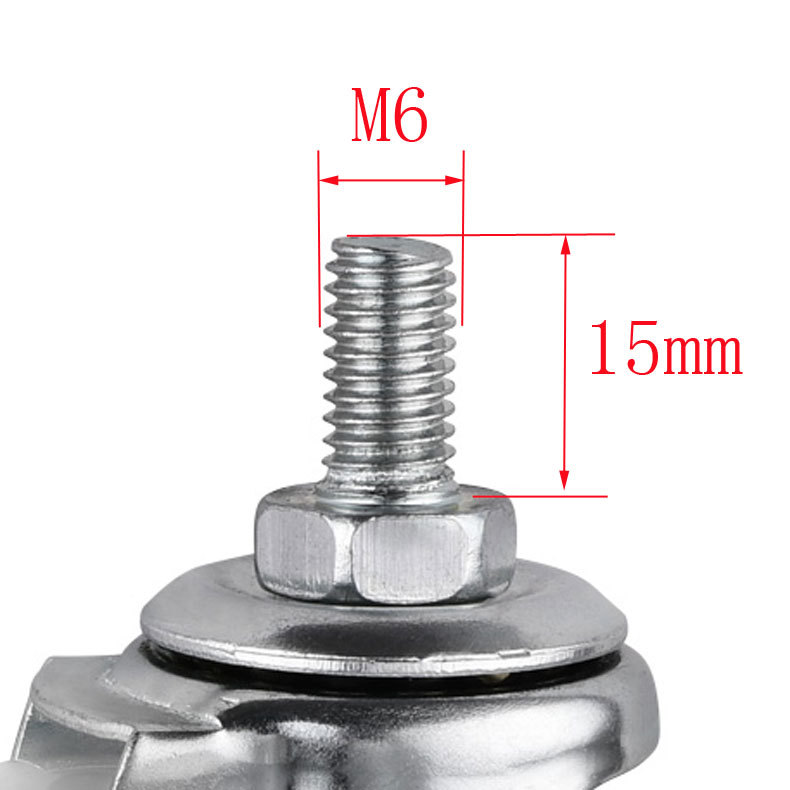 5 Pcs/Lot Casters 1.5 Inch White PP Screw Universal M6 Thread Roller Diameter 4cm Display Frame Wheel