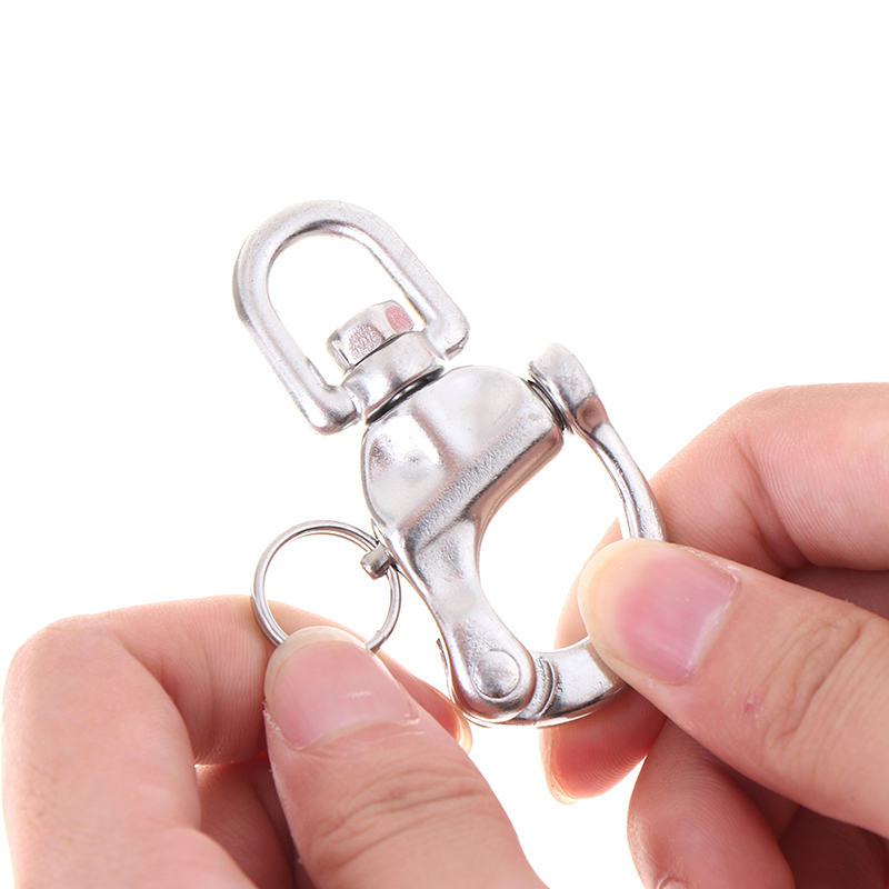 1PC D Ring Type Swivel Snap Hook Rotary Shackle 316 Stainless Steel Quick Release Boat Anchor Chain Eye Shackle