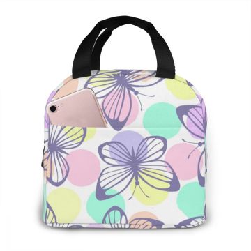 Insulated Lunch Bag Thermal Beautiful Butterflies Tote Bags Cooler Picnic Food Lunch Box Bag For Kids Women Girls Men Children