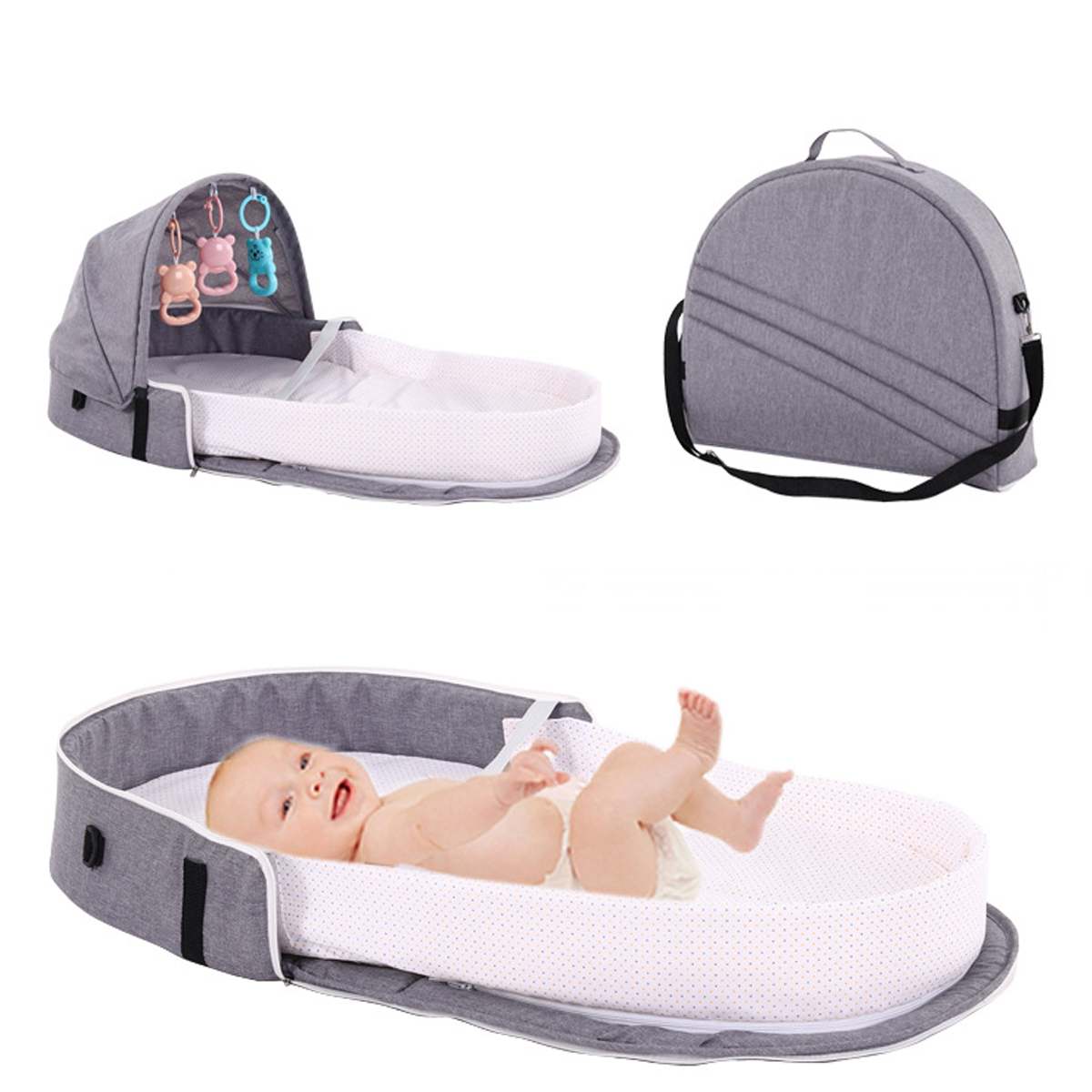 Portable Foldable Baby Bed Multi-function Mummy Bag Travel Baby Crib cot With Mosquito Net Breathable Infant Sleeping Basket