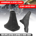 Car Gear Shift Knob Gaiter Boot Cover PU Leather Parking Handbrake Grips Covers For Opel Astra G Zafira A 1998-2004