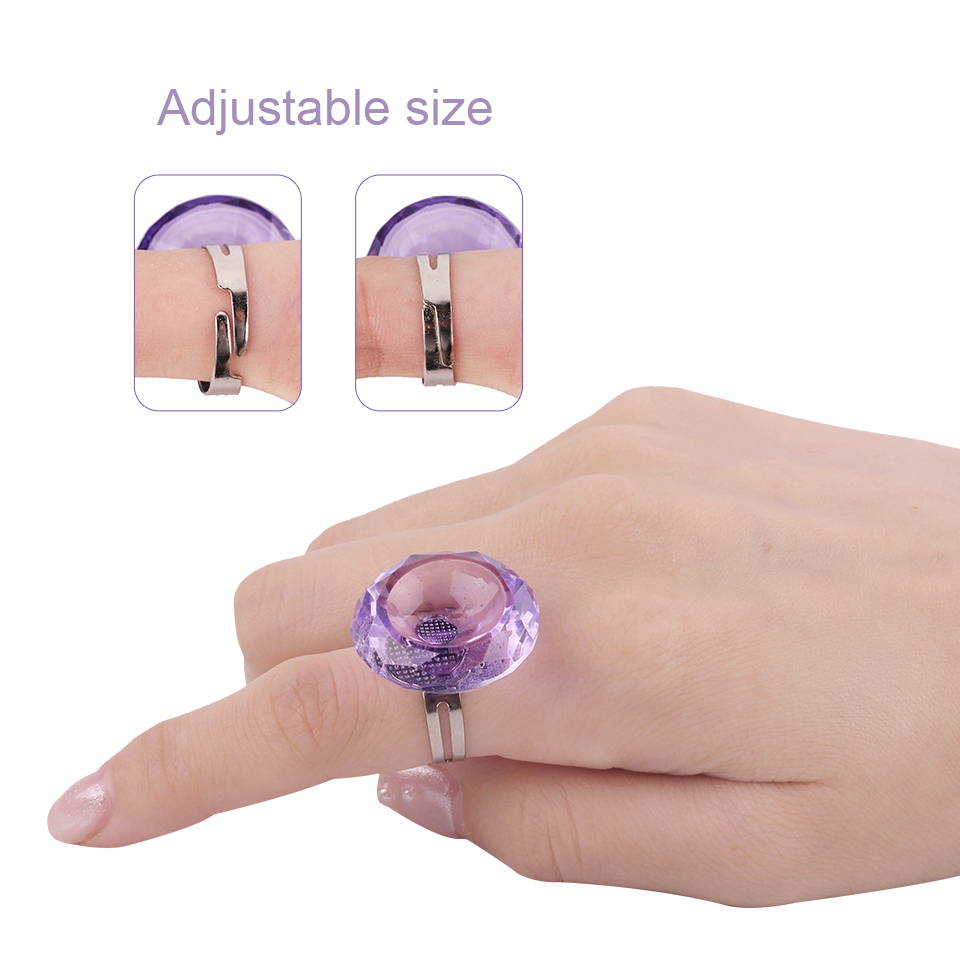 NEWCOME Professional Eyelash Glue Holder Crystal Glue Ring/Disposable Holder/Easy Fan Blooming Cup/Eyelash Adhesive Stickers