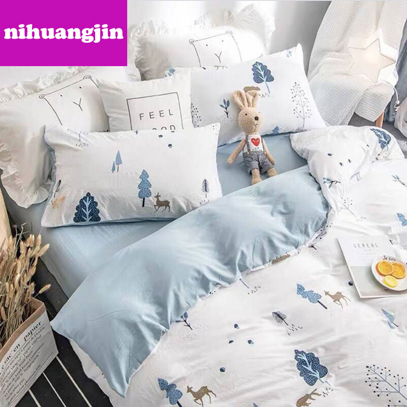 Hot sale cheap bedding net celebrity skin-friendly pure cotton quilt cover sheet household three-piece and four-piece set