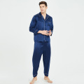 19 Momme Silk Pajamas Men's 100% Mulberry Silk Long Sleeve Suit Couples Comfortable Pajamas Man sleepwear 2021 New Style