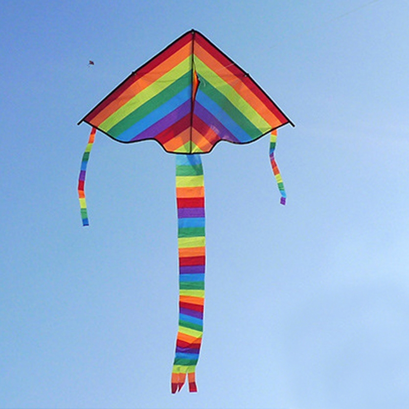 New Long Tail Rainbow Kite Outdoor Kites Coloring Kites For Kids Florescent Kites For Adults