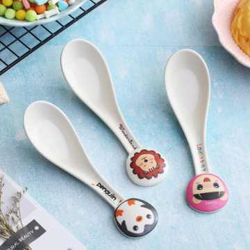 Bamboo Fiber Environmental Protection Creative Cute Spoon Fork children's Gift Tableware Baby Spoon Fork Spoon Spoon