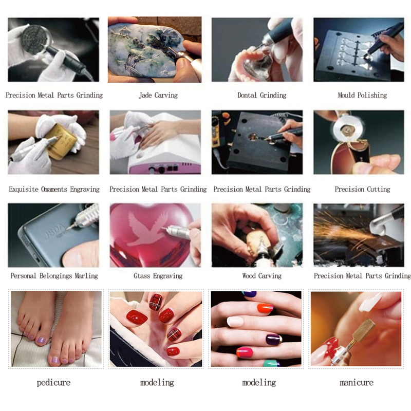 Strong 65w Electric Nail Drill Machine 35000RPM Manicure Machine Pedicure Tools Accessoires Drill Bits File Nail Art Equipment