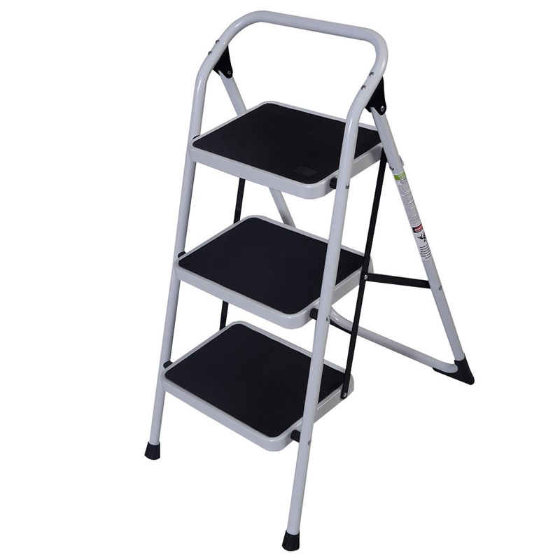 New HD 3 Step Ladder Platform Lightweight Folding Step Stool 330 LB Cap. Space Saving TL29083