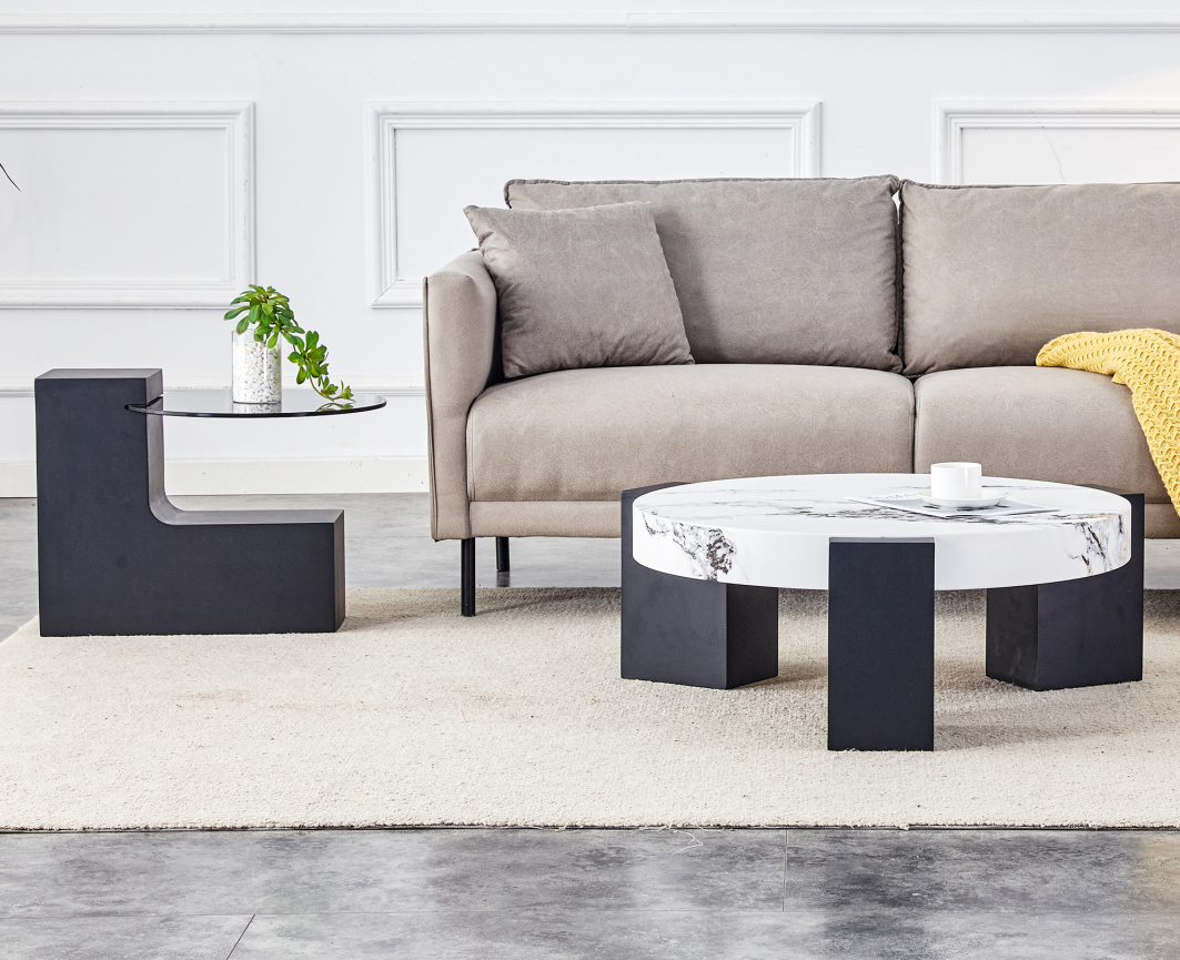 double layer glass top coffee table