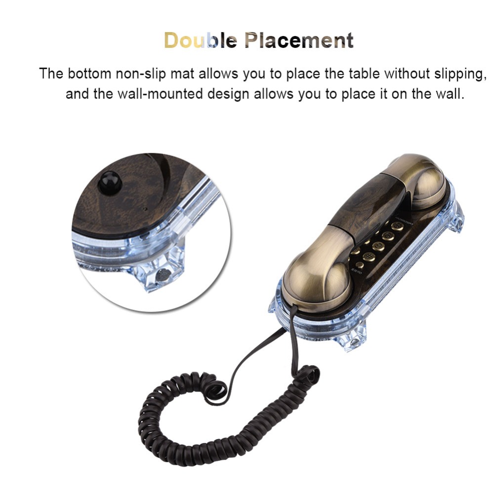 mini telephone Retro Wall Mounted Telephone Corded Phone Landline Fashion Antique Telephone for Home Hotel telefono fijo para