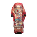 Fashionable Summer Holiday Batwing Sleeve Maxi Robe Oversize Kaftan Dashiki Floral Beach Long Dress kaftan silk dress