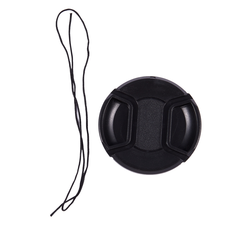 Black 62mm Center Pinch Design Front Lens Cap Cover