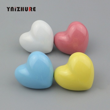 Ceramic Handles Heart Shape Cabinet Knobs Lovely Cupboard Dresser Knobs and Drawer Handles Dresser Handles with Screws