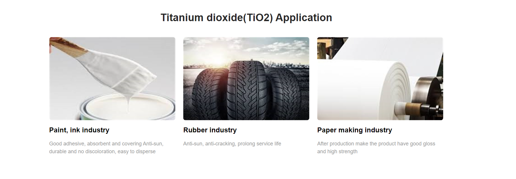 Application for TiO2