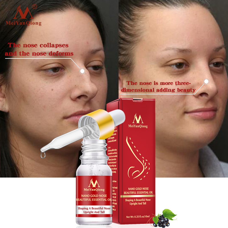 MeiYanQiong 10ml Gold Nose Essential Oil Shaping a Beautiful Nose Care Nosal Bone Remodeling oil Lift Magic Essence Cream TSLM2