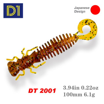 D1 Larva Worm Soft Lure Fishing Baits 100mm/6.1g Silicone Artificial Wobblers Swimbait Plastic For Bass Pike Sickle Tall Baits