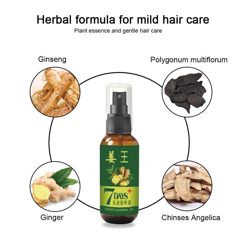 7 Days Ginger Hair Growth Serum 30/50ml Anti Preventing Hair Loss Alopecia Liquid Damaged Hair Repair Growing Faster