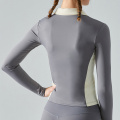 Collar color contrast quick drying equestrian long sleeve