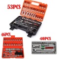 40pcs/46pcs/53pcs Automobile Motorcycle Repair Tool Case Ratchet Wrench Kit