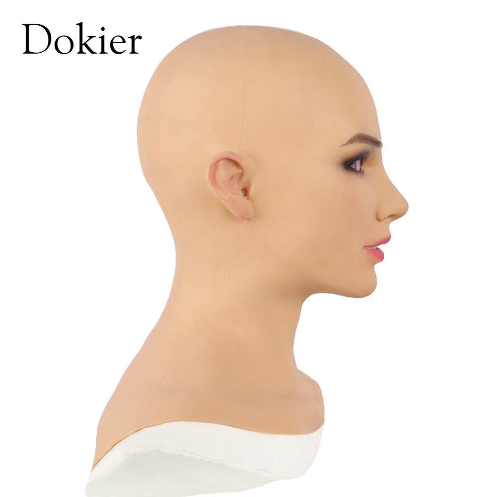 Dokier Soft Silicone cosplay Female Headware Masks Props for Crossdresser Transvestite Halloween Cosplay Male to Female