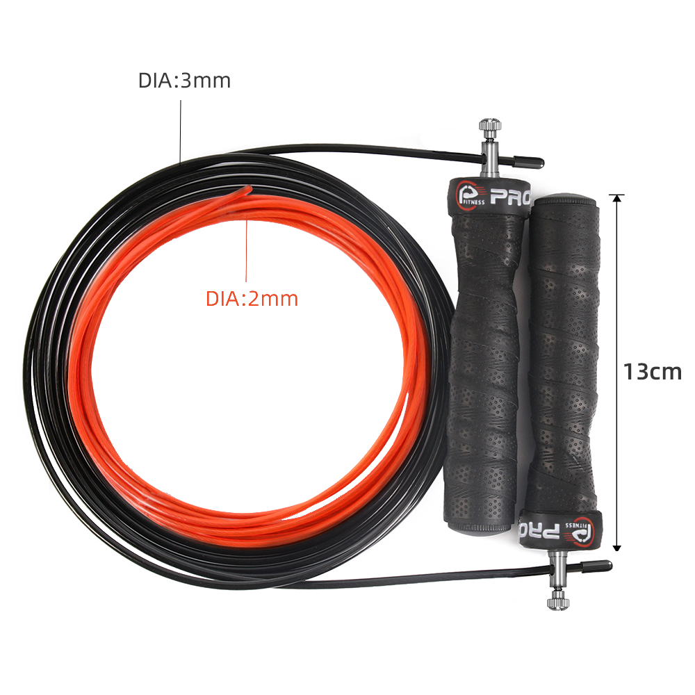 Crossfit Jump Rope Speed & Weighted Jump Ropes Adjustable Wire Skipping Rope with Extra Cable Ball Bearings Anti-Slip Handle
