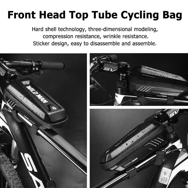 WILD MAN Waterproof Bicycle Top Tube Bicycle Bag Cycling Front Beam Storage Case Touch Screen 6 inch Cycling Pouch phone Bags