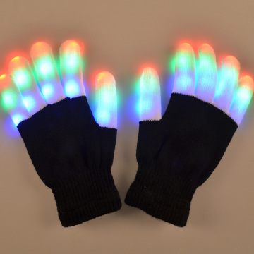 1 Pair Cool Rave Flashing Glove for Kids LED Toys Glow 7 Mode Light Up Toy Finger Tip Lighting Black Glowing Toys For Children