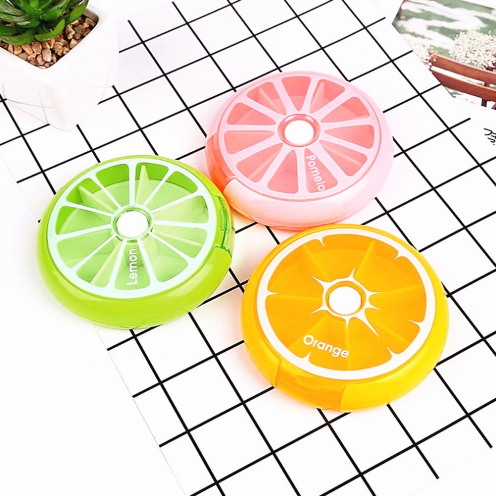 Portable Round Shape Small Medicine Pill Box Portable 7 Days Weekly Travel Medicine Holder Tablet Storage Case Container