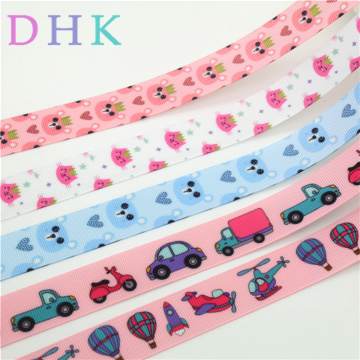 DHK 7/8'' 5yards cat car plane animals Printed Grosgrain Ribbon Accessory hairbow headwear decoration Wholesale DIY OEM E1700