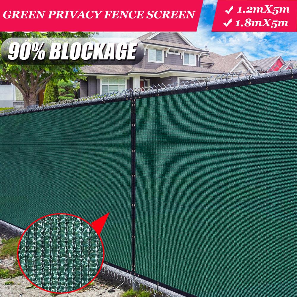Green Fence Privacy Screen Windscreen,Heavy Duty Backyard Privacy Fence Balcony Deck Privacy Screen with Bindings & Grommets
