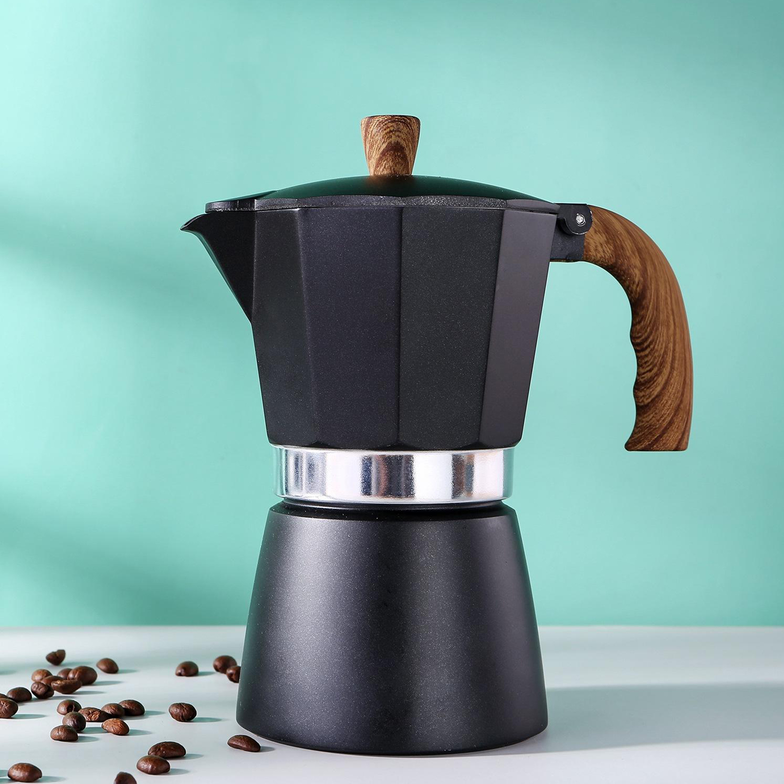 Aluminum Espresso Maker Stove top Coffee Pot Moka Pot Easy to Use, Home Camping Travel Office