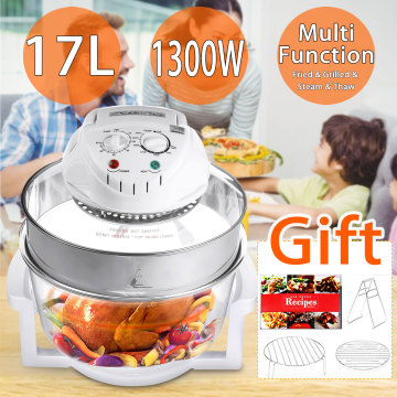 17L 1300W 110V-240V Convection Oven Roaster Air Fryer Turbo Electric Cooker Multifunction Infrared Oven with Recipe Gift