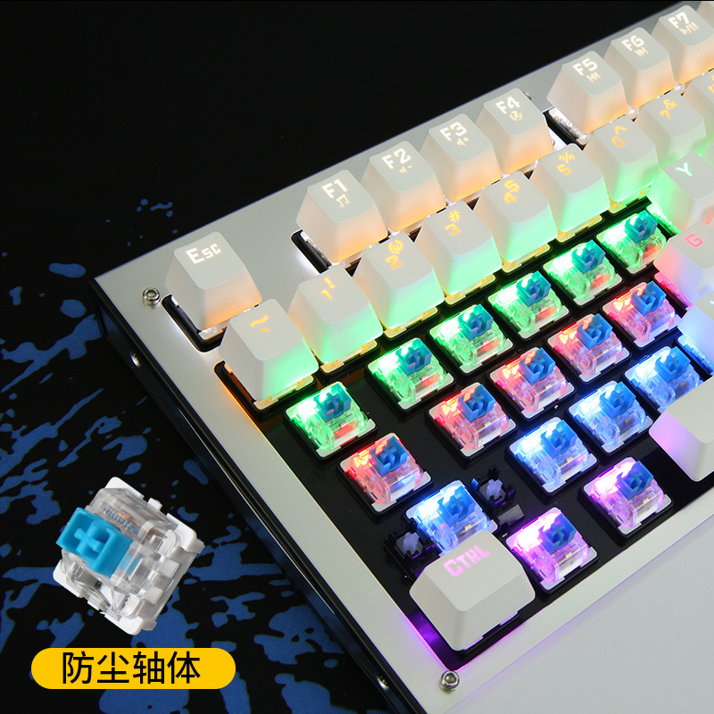 1pc K-28 Gaming Mechanical Keyboard USB Wired e-sports Keyboard Blue/black Switch Big Wrist Rest Illuminate Backlight