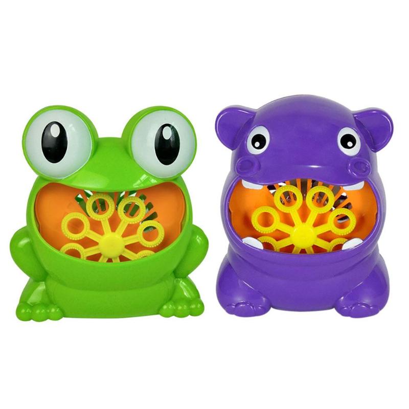 New Cute Frog Automatic Bubble Machine Blower Maker Bath toy Cartoon Animal Bubble Blower Maker Kids Outdoor Toys for Kids