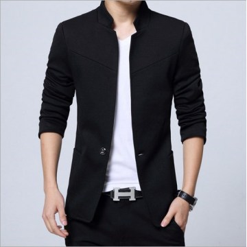 Chinese Collar Mao Suit Jacket Mens Slim Fit Blazer For Men Plus Size Mens Blazers Black Blue Grey Red 3XL 4XL 5XL