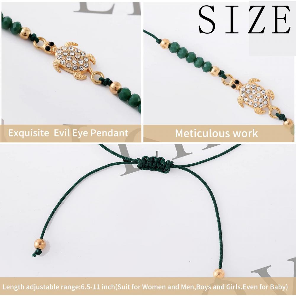 12 Pcs Evil Eye Bracelets Mexican Hamsa Set Protection Mal De Ojo Gold Evil Eye Anklets Jewelry Gift for Women Girls Boys