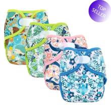 One Size Baby Cloth Diaper Cover With Hook&Loop Or Snap Closure,Waterproof Breathable S M& L Adjustable,Fit 5-15kg Baby
