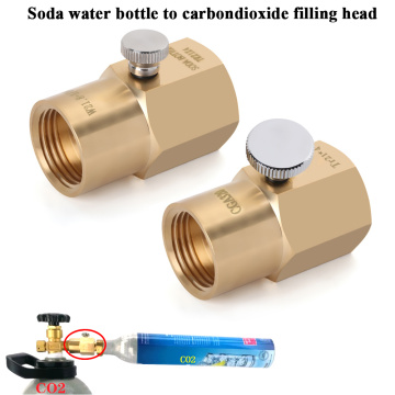 CO2 Adapter TR21-4 to W21.8-14 Cylinder Refill Adaptor with Bleed Valve For Sodastream Cylinder Connector Kit Filling Keg Regula