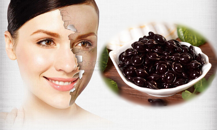 100x Capsules Black Pearl Facia Firming Serum Brighten Color Skin Firming Anti Oxidation Anti Aging Skin Care Products