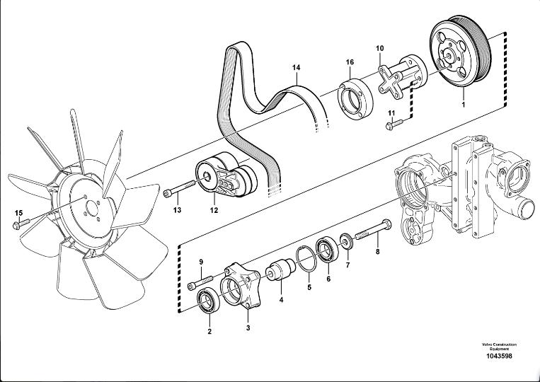 Excavator EC210B Engine parts Belt VOE 15078671