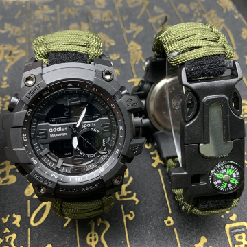 ADDIES Men Military Sports Digital Watches Compass Outdoor Survival Multi-function Waterproof Men's Watch Relogio Masculino