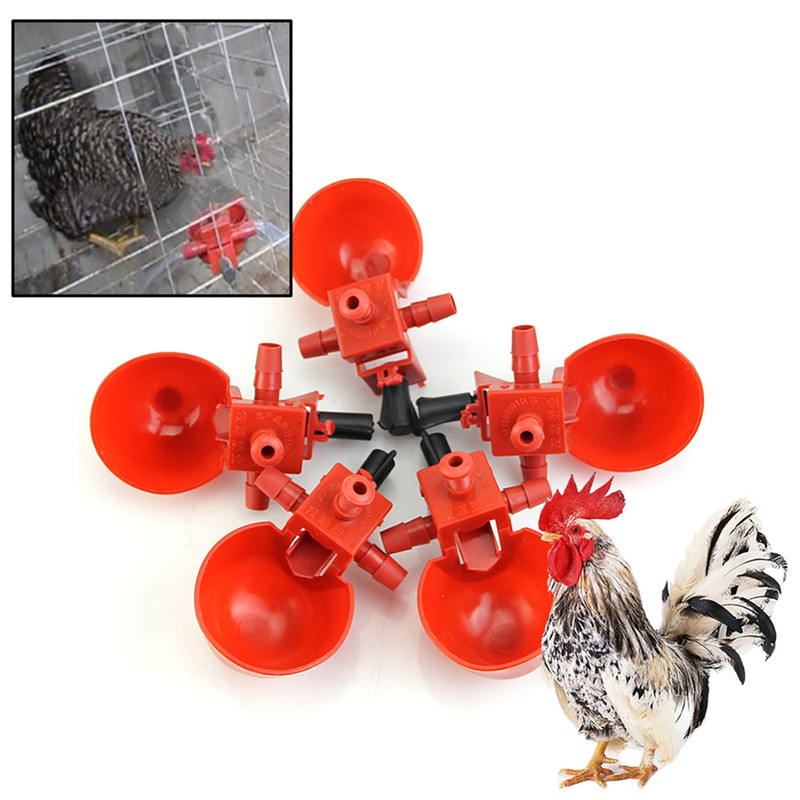 5Pcs Automatic Bird Coop Feed Poultry Water Drinking Cups Chicken Fowl Drinker G03 Drop ship