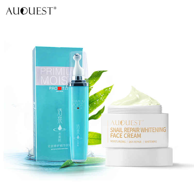 AuQuest Skin Care Set Day & Night Cream for Puffy Eyes and Damaged Skin Whitening Moisturizer Massaging Skin Treatment