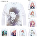 A Silent Voice T-Shirts Long Sleeve Shirt Manga Koe no Katachi The Shape of the Voice Shoya Ishida Shoko Nishimiya Cosplay Shirt