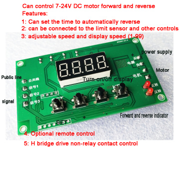 Stepper motor positive and negative module automatic timing signal drive controller limit delay stepless speed regulation 6v-24V
